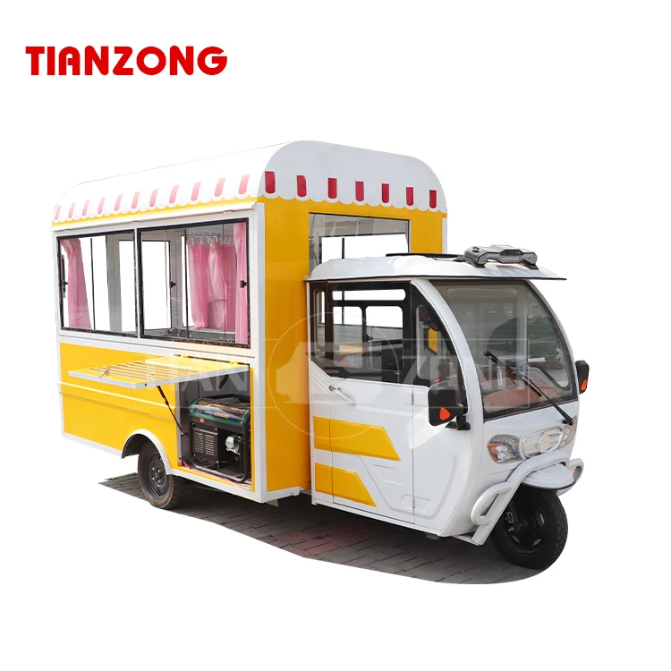 TIANZONG R6 piaggio ape tricycle food cart Mobile tricycle food truck snack street food trailer