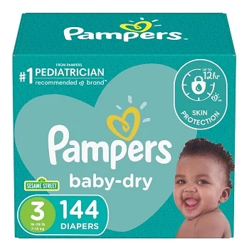 Pampers Swaddlers Disposable Baby Diapers Size 6, 2 Month Supply (2 x 108 Count) with Sensitive Water Based Baby Wipes, 12X Pop-