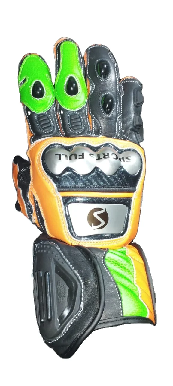 Best selling Men Leather Motorbike Gloves Plam Kangaroo  Leather Motorbike Gloves Low Price Men Motorbike Full Finguer Gloves