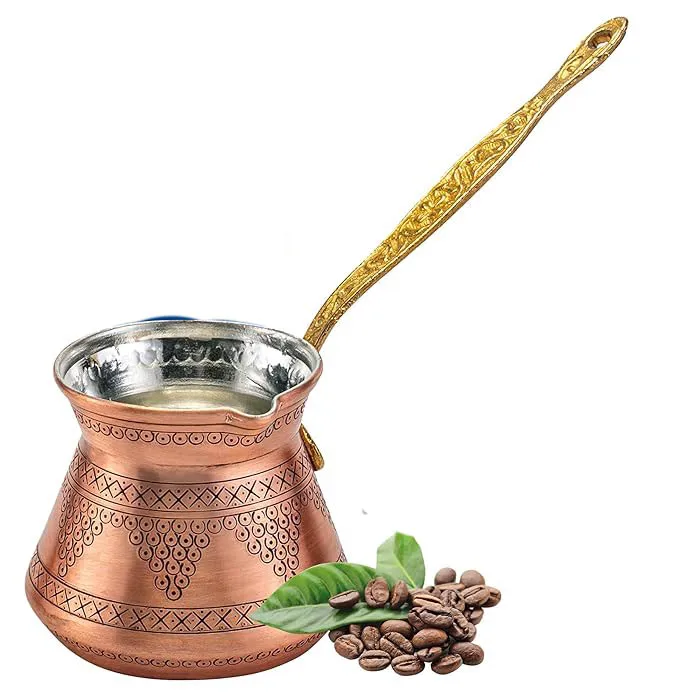 Wholesale Handmade Engraved Copper Coffee Pot 500ml Metal Cups Brushed Copper