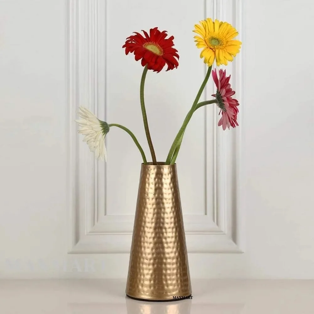 Affordable Price Flower Pot Shiny Polished For Rooms Corners Decoration Handmade Vessel Pot Standard Metal Pot