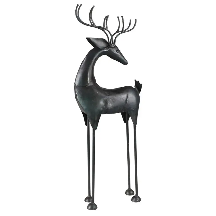 Hot Selling Black Finished Metal Reindeer Christmas Decoration New Design Reindeer Ornaments & Reindeer Figurines,