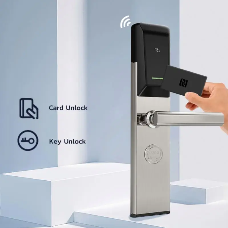 low price High quality Security Electronic Card Key Smart Hotel Door Lock With RFID Management Software System