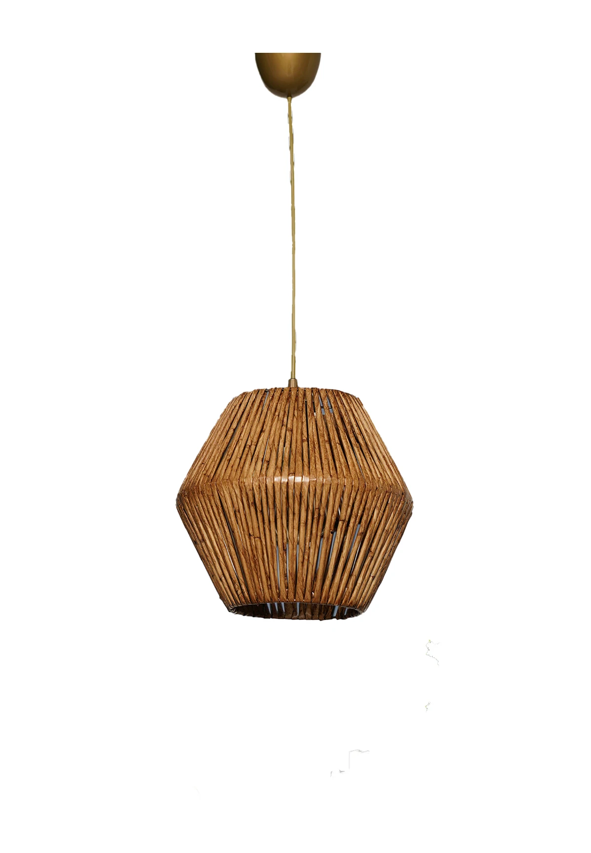 Handcrafted Natural Rattan Pendant Light Shade Eco-Friendly Boho Bamboo Hanging Lamp Ceiling Dining Kitchen Living Room