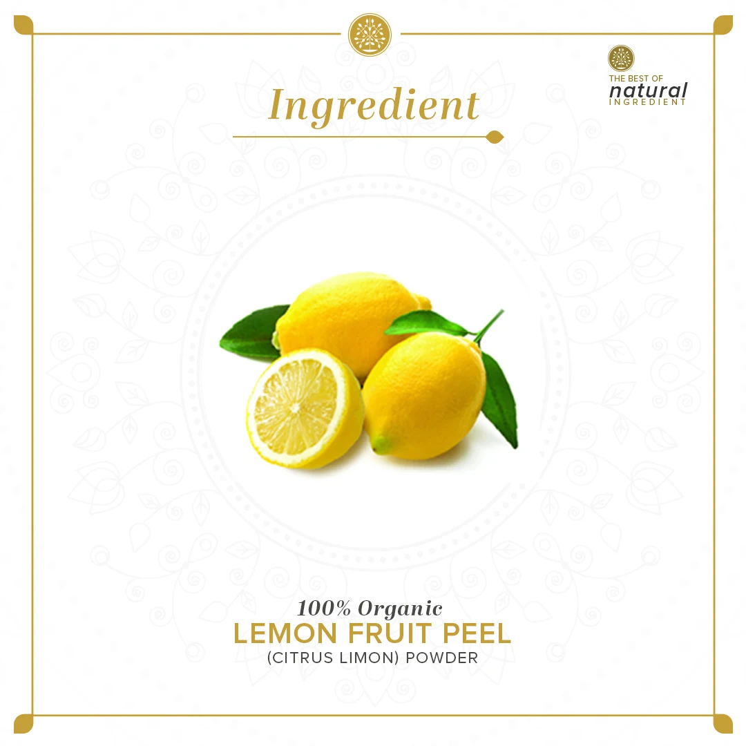 Khadi Natural Lemon Fruit Peel Organic Powder 100% Natural - Pack of 100ml helps in treating acne and oily skin