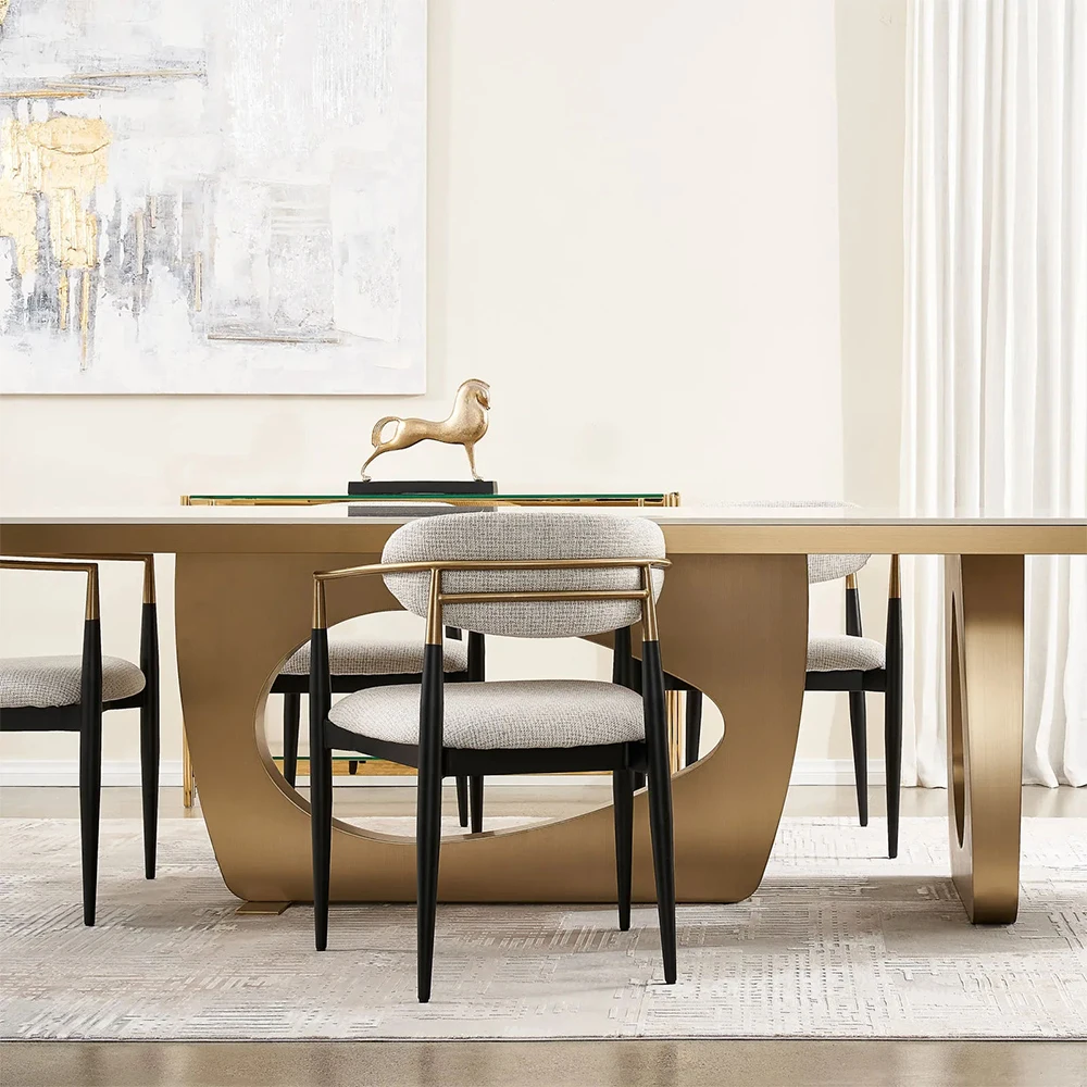 Luxury Style Business Dining Chairs Frame Leisure Chair Home Furniture Gold, Metal Restaurant Furniture, Modern Legs Black Soft