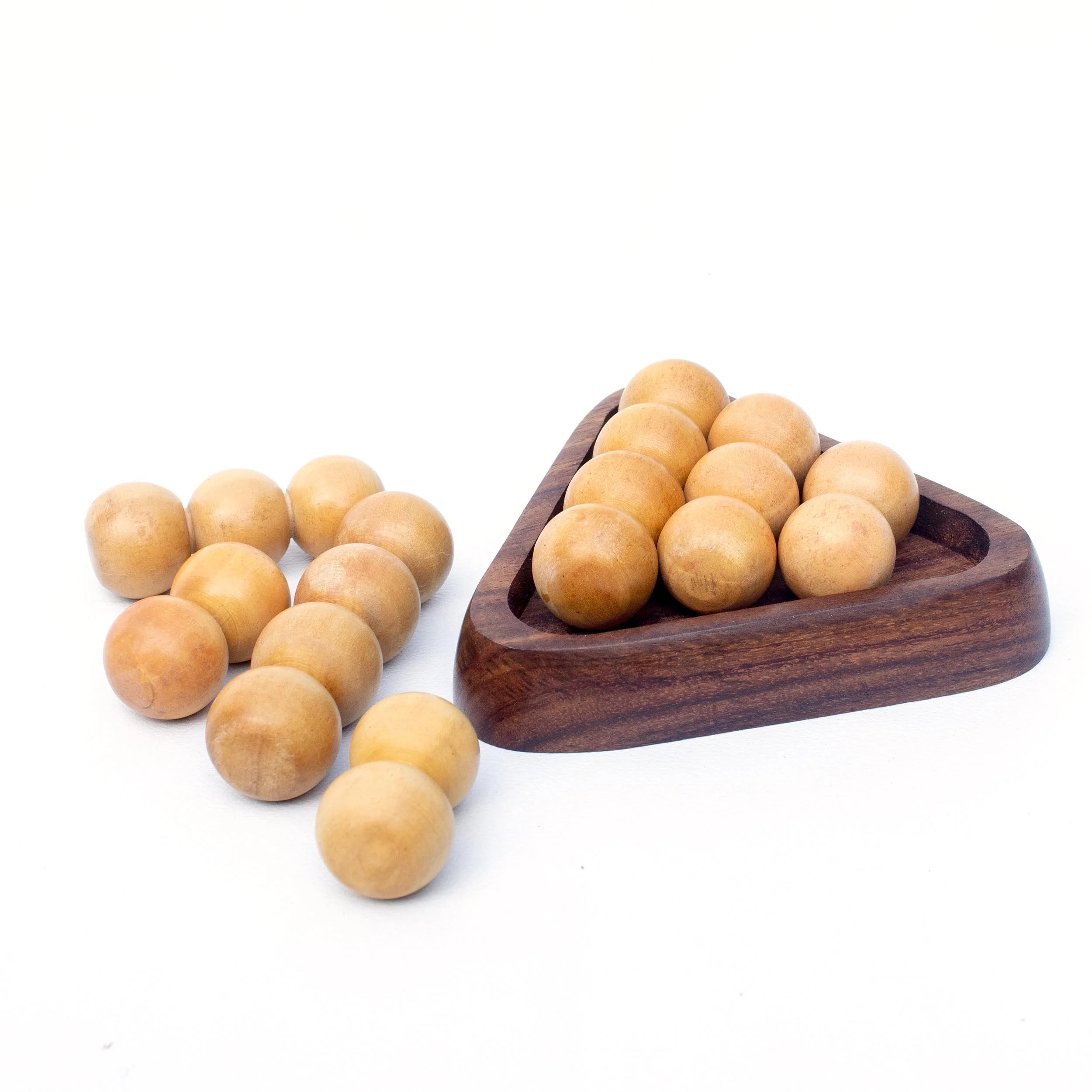 Wooden Ball Pyramid Puzzle Game 5X5X1