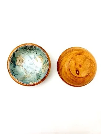 Decor Handmade Wooden Snacks and Dip Bowls - Mini Wooden Bowls for Dry Fruits, Condiments, Fruits and Veggies - Multipurpose