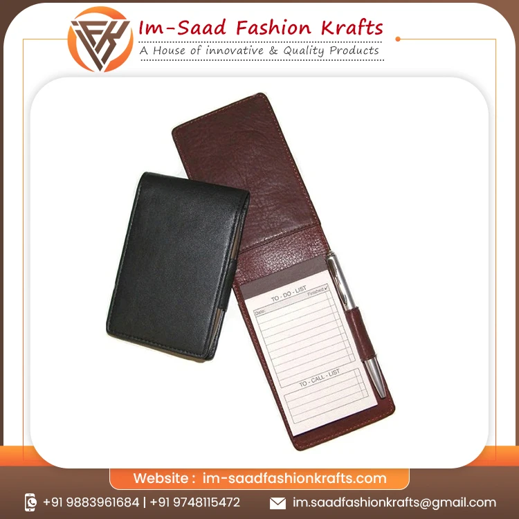 To Do List Compact Pocket Size Leather Notepad Available In Elegant Black And Maroon Color