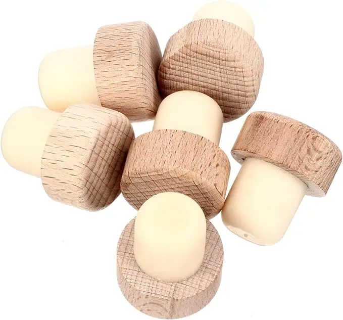 Bamboo Wine Bottle Cork Cap Hot Sale Glass Wine Sealed Cap Red Wine Colmated Cork Stopper Products Bottle 2024