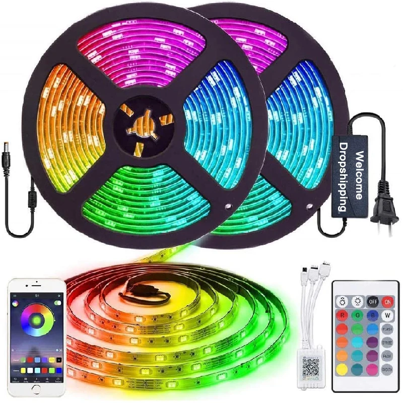 Amazon Alexa 10M 300LEDs 12V 5050 RGB Tape LED Light Google Home Tuya Wifi IP65 Flexible Waterproof Smart Strip Light LED Lights