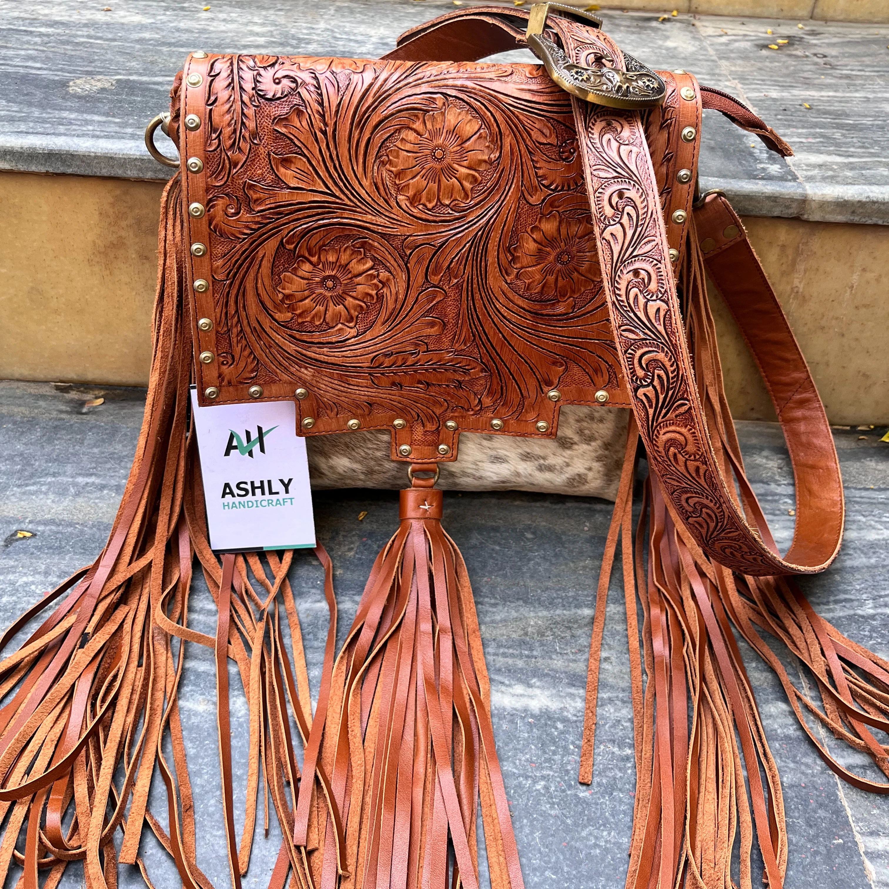 Best Seller 2024 Fringed Leather Shoulder Bag-Brown-Western Crossbody Bag-Luxury Purse-Satchel-Bohemian Bag West For Woman