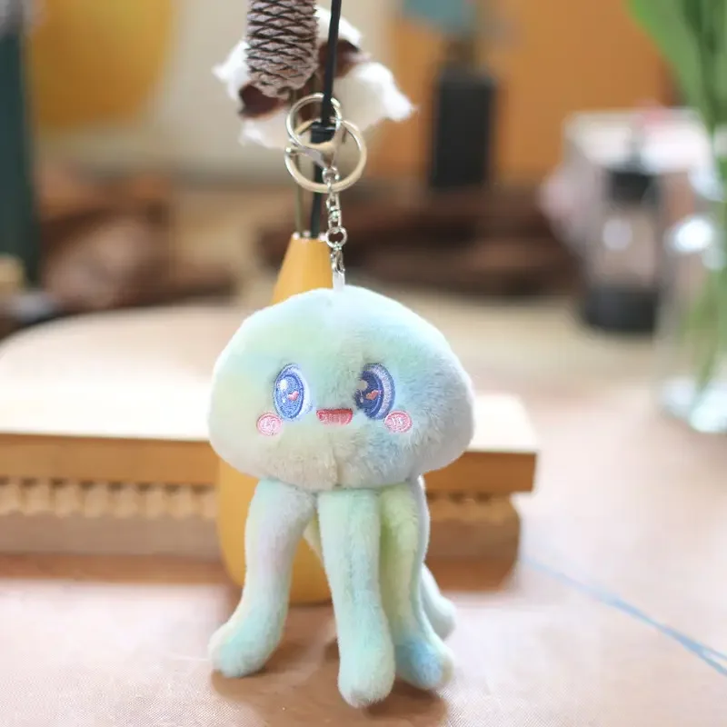 Cute Octopuses Keychain Plush Dolls Key Chain Cartoon Stuffed Jellyfish Soft Kawaii Toy jellyfish stuffed animal