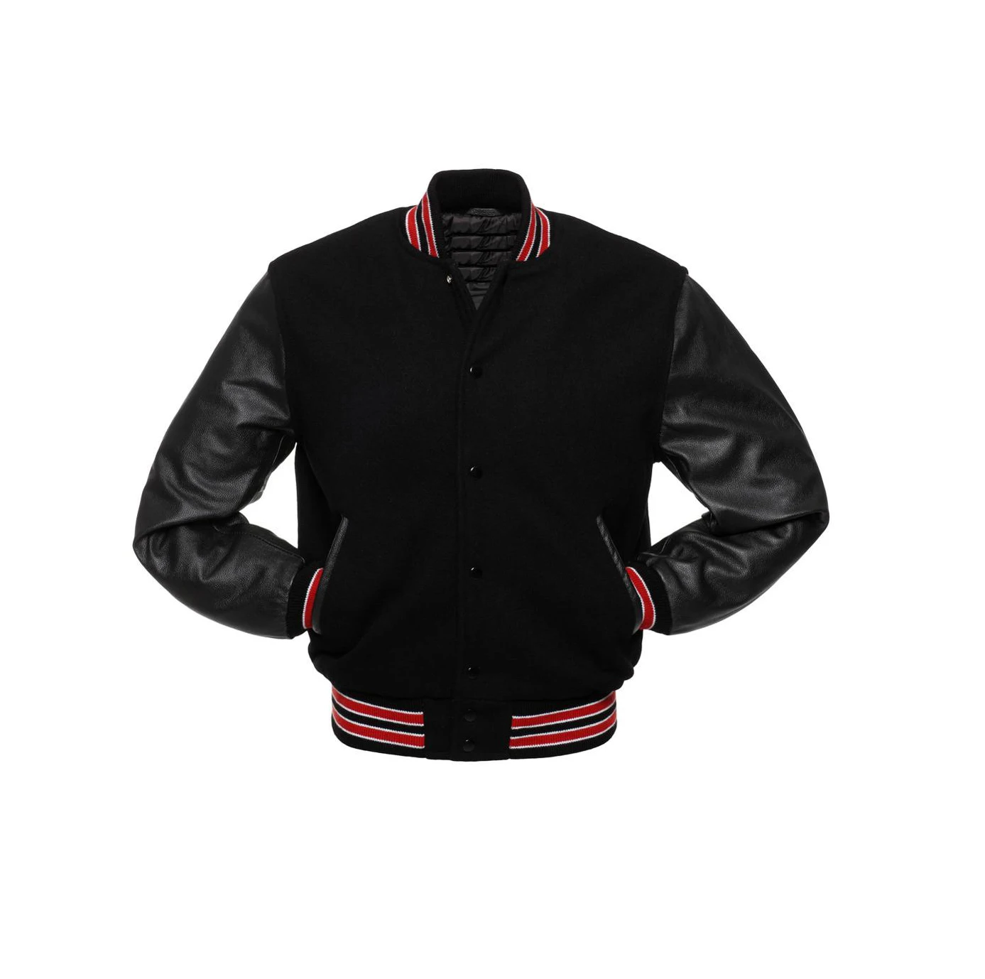 Men Custom New Embroidered Chenille Patches Varsities Jacket Wool Body Leather Sleeves Letterman Baseball College Jacket