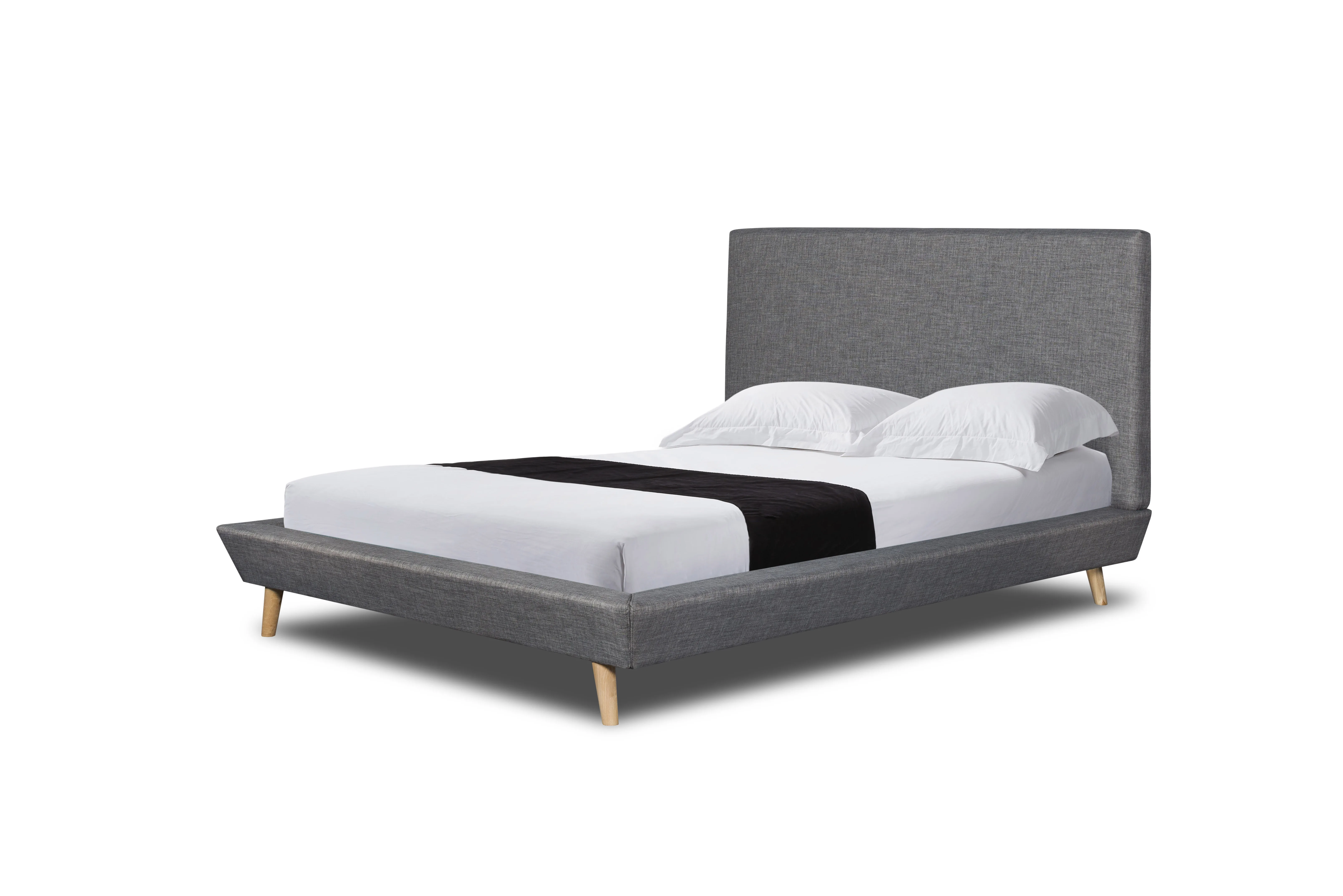 Modern Upholstered Beds Rectangular Headbaord Queen Bed Bedroom Furniture King Bed