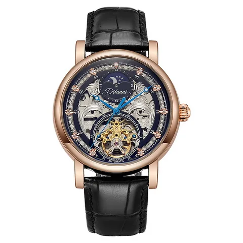 men automatic swiss watch style eta Waterproof multifunction skeleton mechanical watch