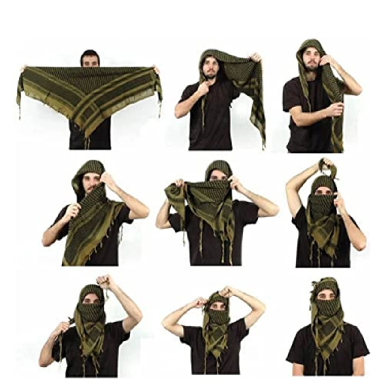 shemagh Arab keffiyeh style scarf desert forces neck and face wraps 100% cotton