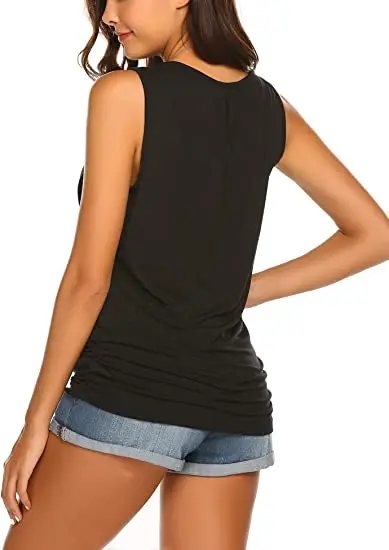Womens Maternity Nursing Tank Top Breastfeeding Tee Shirt Double Layer Sleeveless Pregnancy Shirt