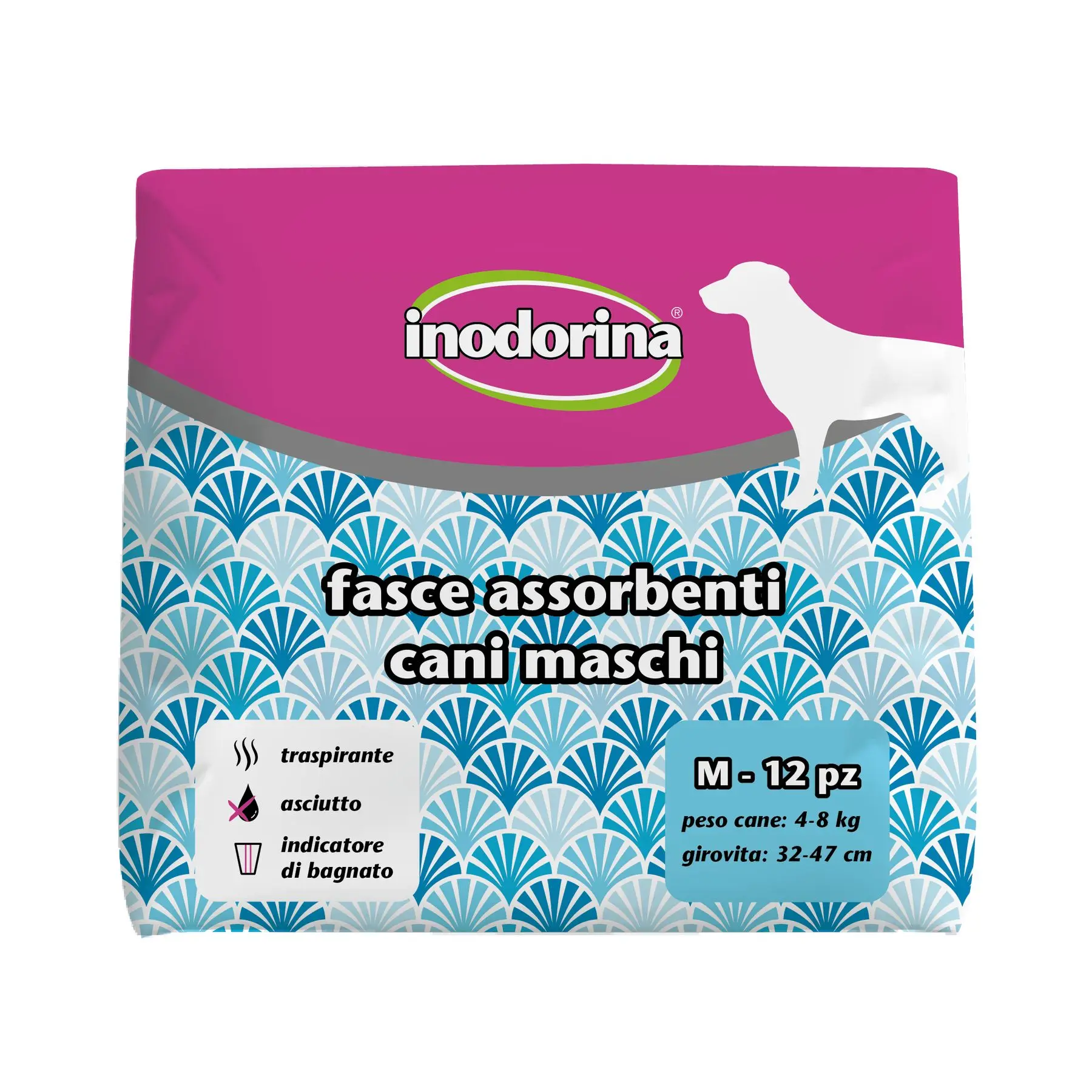 Premium Inodorina Male Pet Band M - Exceptional Absorbent Pet Diaper - Perfect for Male Pets, Providing Ultimate Comfort