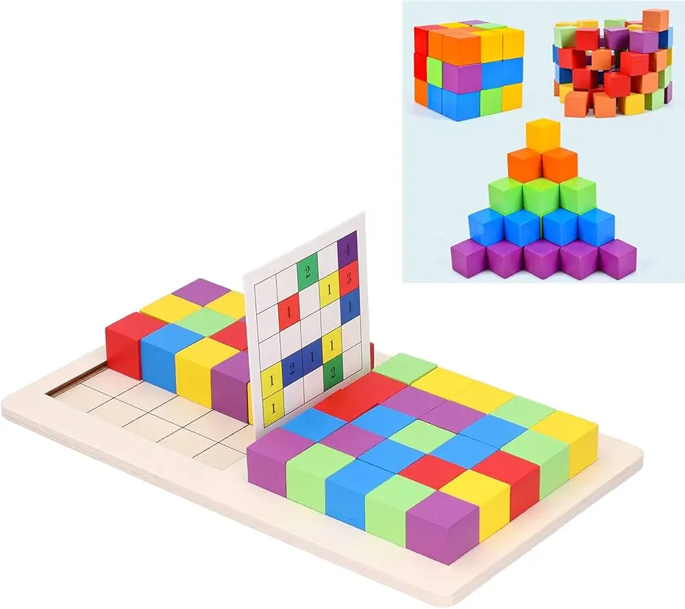 Hot Selling Interactive Rainbow Color Fast Learning Brain Racing Education Digital Magic Block Game