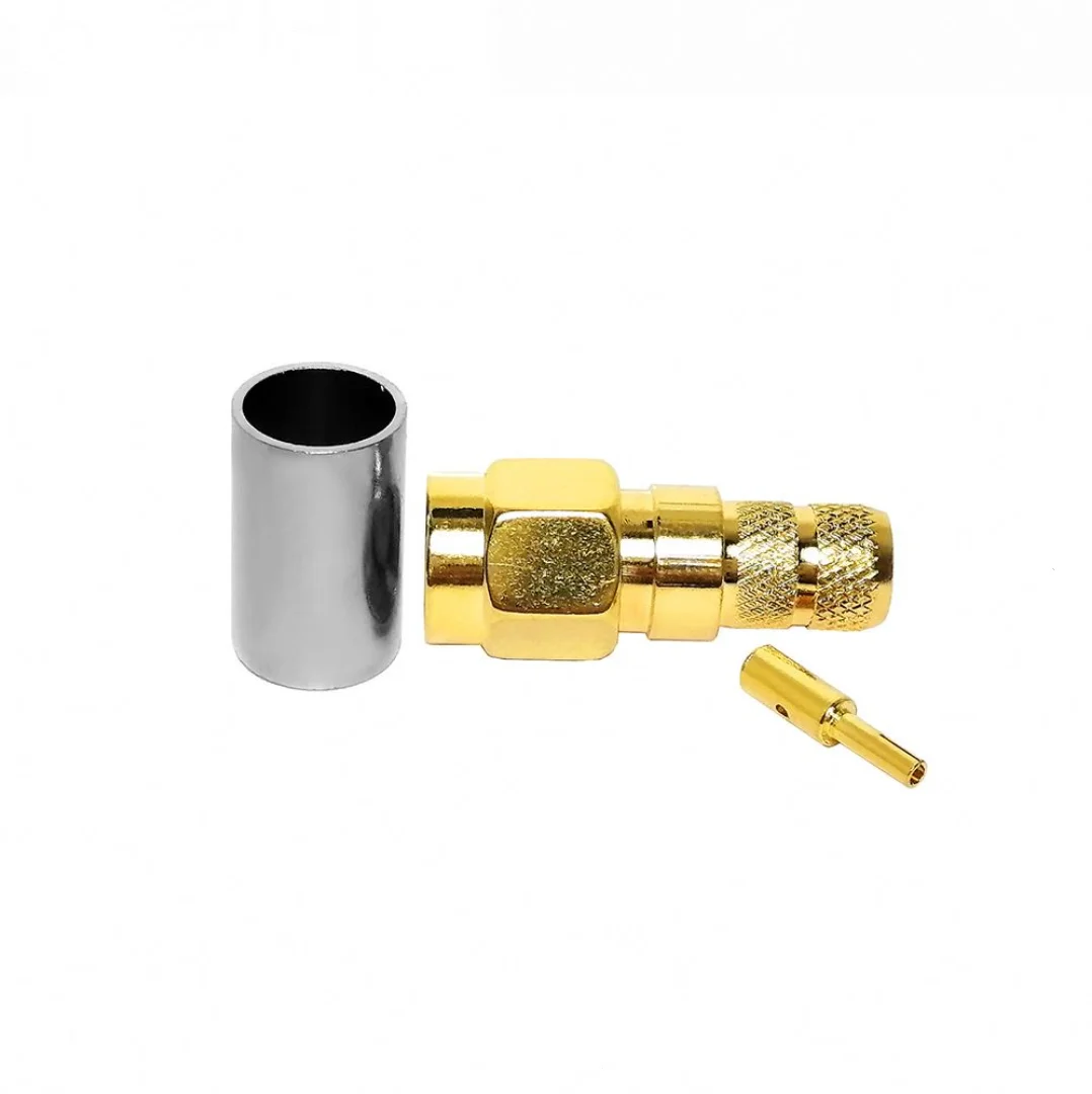 RF coaxial connector reverse polarity rpsma male plug crimp connector for LMR240 H155 coaxial cable