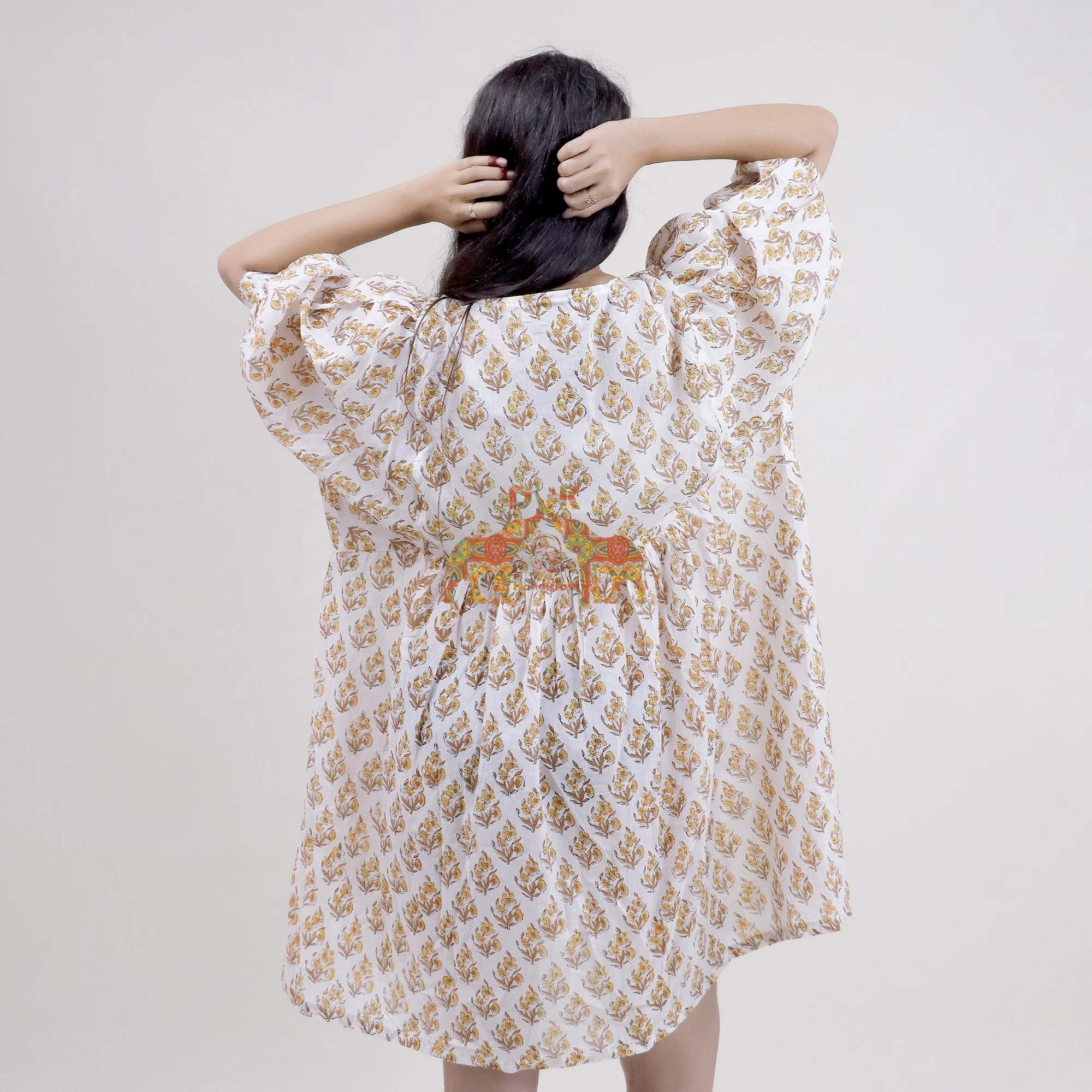 Оптовая продажа; Сезон лето; Хит продаж сексуальное миди платье для женщин с цветочным узором ручной работы из хлопка принтом свободное пляжное