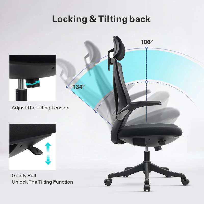 Office Furniture High Back Flip Up Arm Ergonomic Swivel Executive Computer Mesh Chairs For Office Work