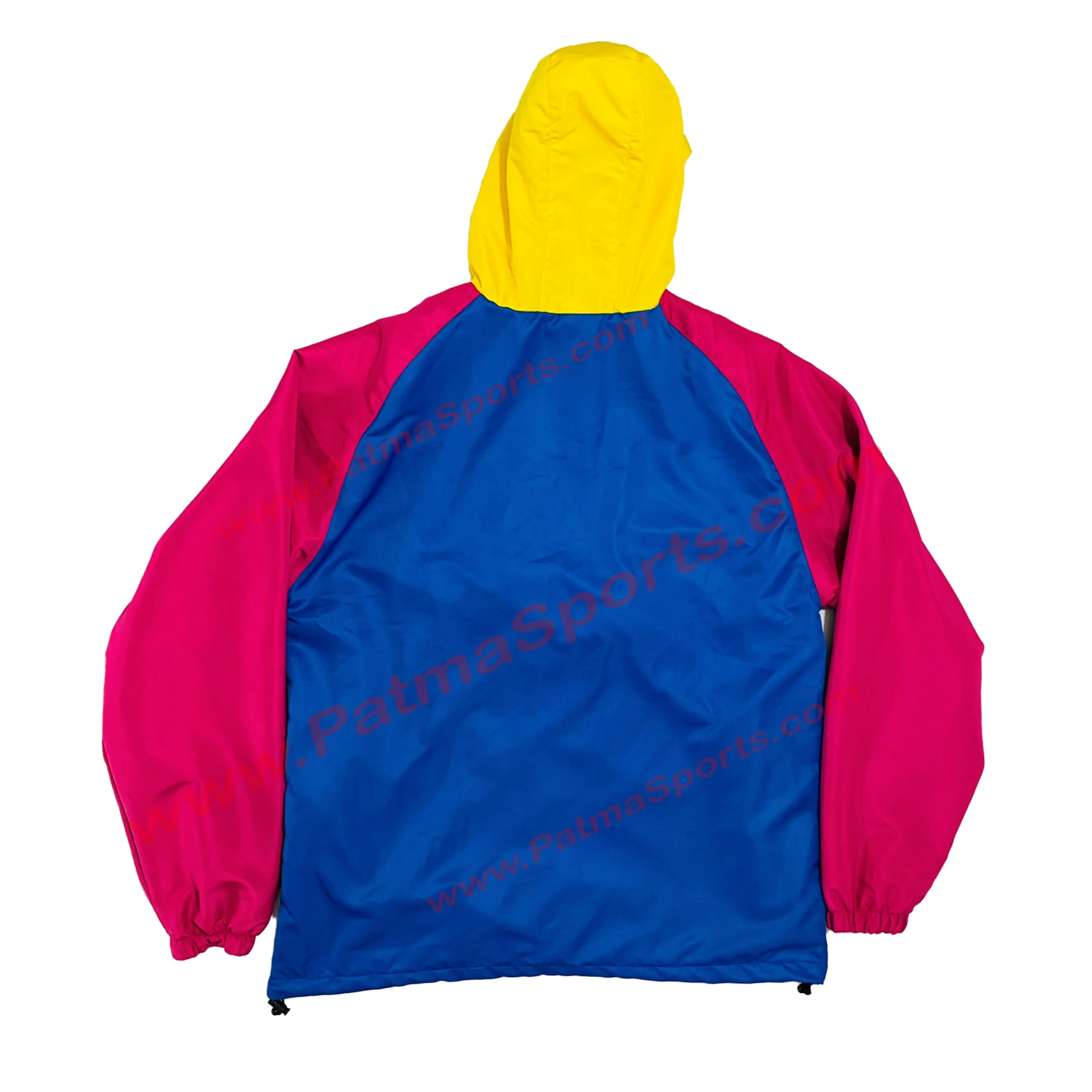 Multi Cargo Pockets Blue Yellow and Pink Combination Windbreaker Rain with customize logo Tags and printing on it OEM ODM