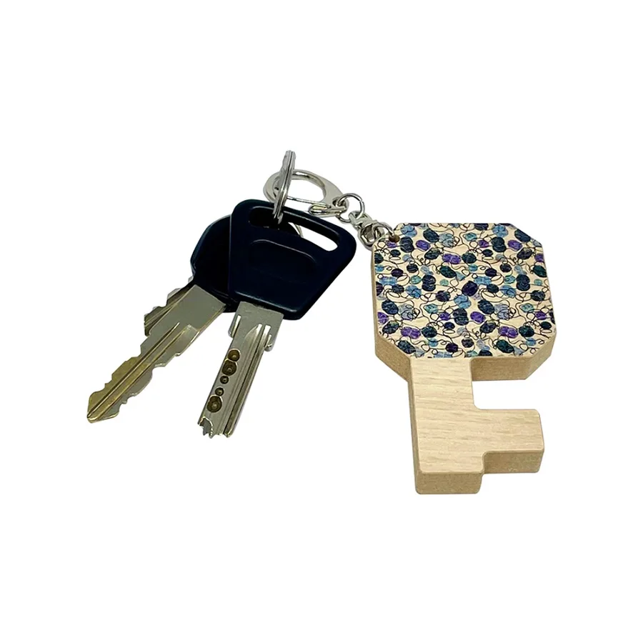 Key Ring 75*44mm Irregular Solid Wood Phone Holder wood keychain blank wood blank keychain custom