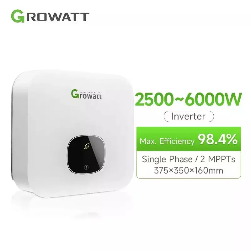 Growatt Solar Inverter Single Phase Inverter Dual MPPT OLED Display IP65 Photovoltaic Grid-connected Inverter MIN6000TL-X 6KW