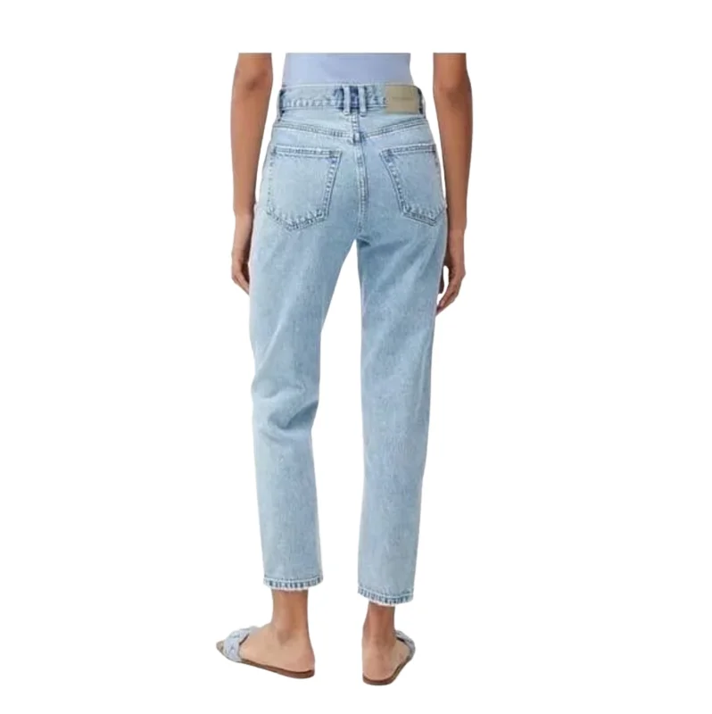 Factory Cheap price Manufacturer Breathable slim Fit high waist wide leg Snow wash jeans men Street Style Best Quality own logo