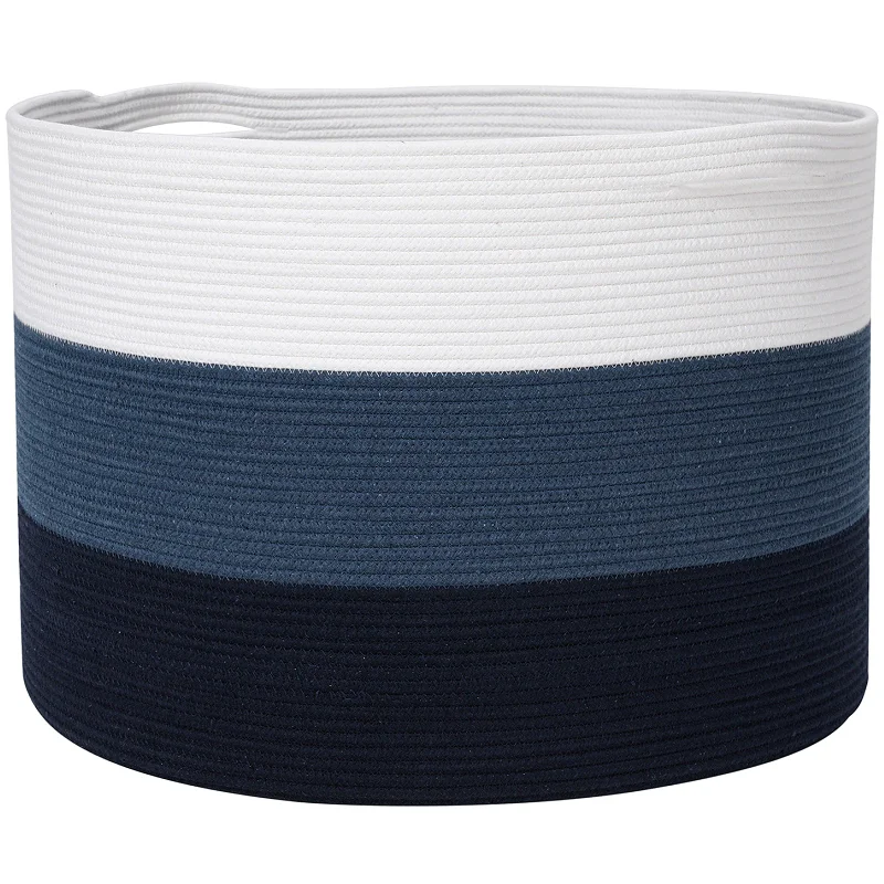 Cotton Design Handmade Item Best Quality Woven Rope Basket Laundry Storage Basket With Handle Top Standard Product Hot Sell