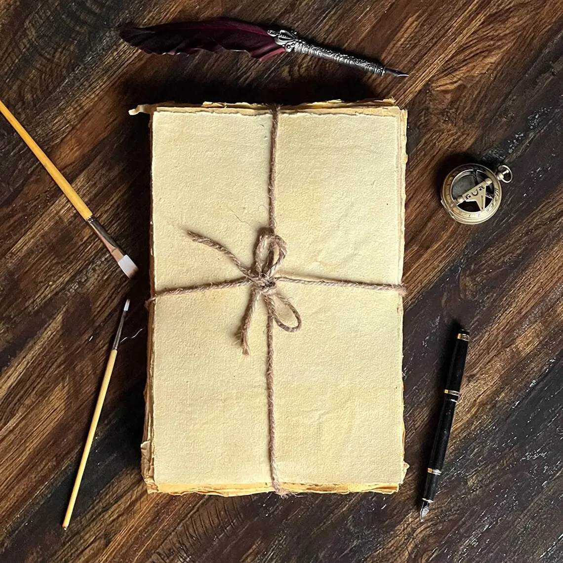 Handmade Recycled Cotton Deckle Edge Vintage Paper  Great for Wedding Invites Thank you Notes Watercolor Poems  150gsm