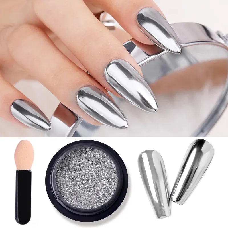 Nail Mirror Glitter Powder Metallic Colorful Dust Metal Effect Nail Glitter Gold Nail Art UV Gel Polish Chrome Flakes Dust