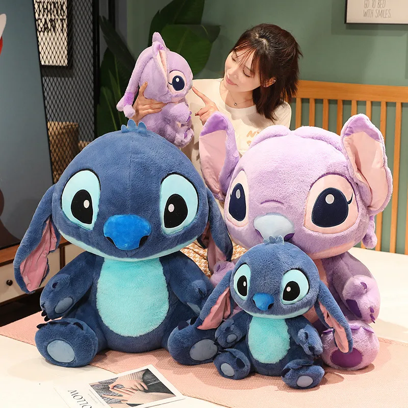 Kawaii cute Stitch Stuffed Animal Doll Soft Blue Purple Elf Plush Toys Lilo & Stitch Anime Movie Plushies Xmas Gift