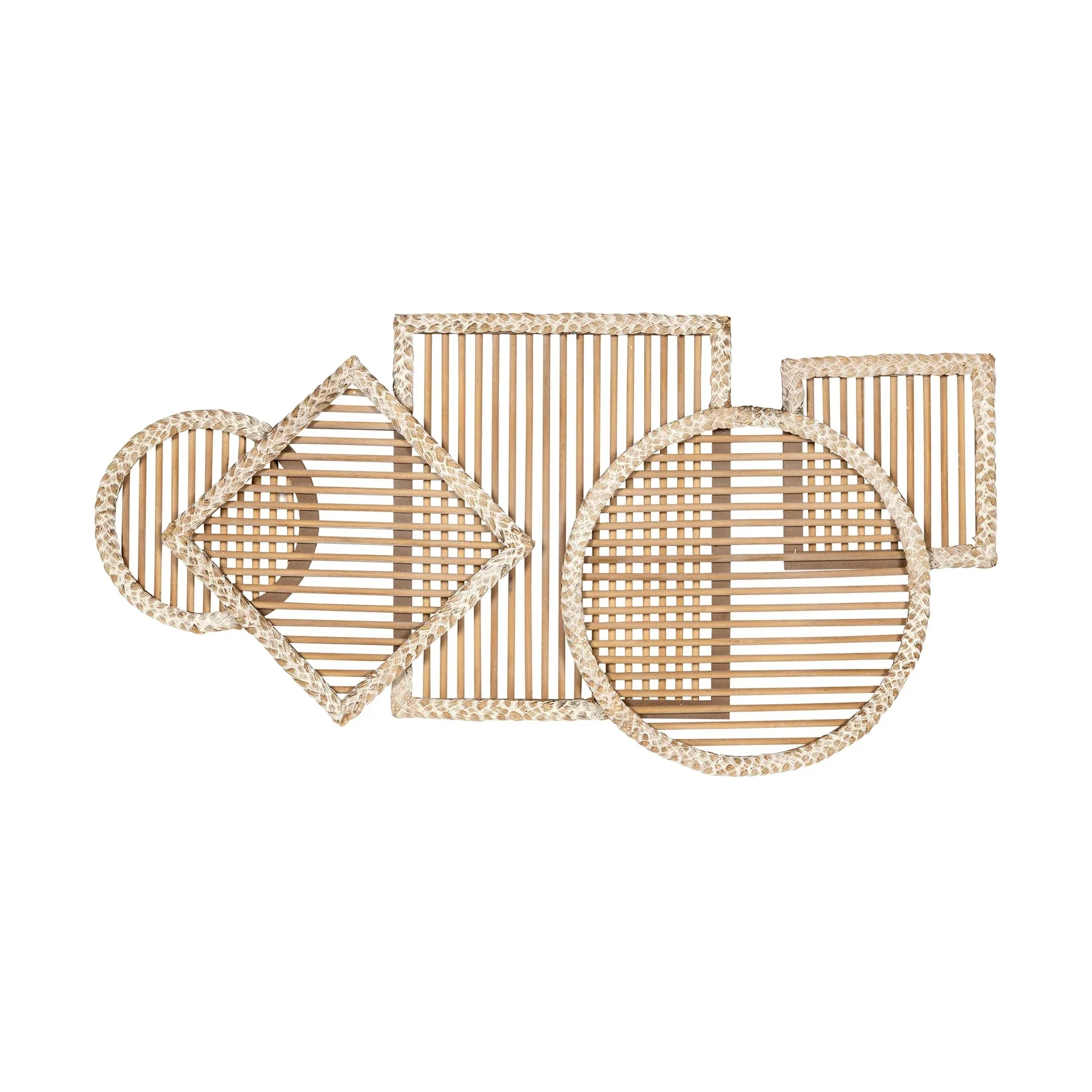 Modern basic minimalism handmade various shape rattan art wall decor rattan decorations for wall wholesale