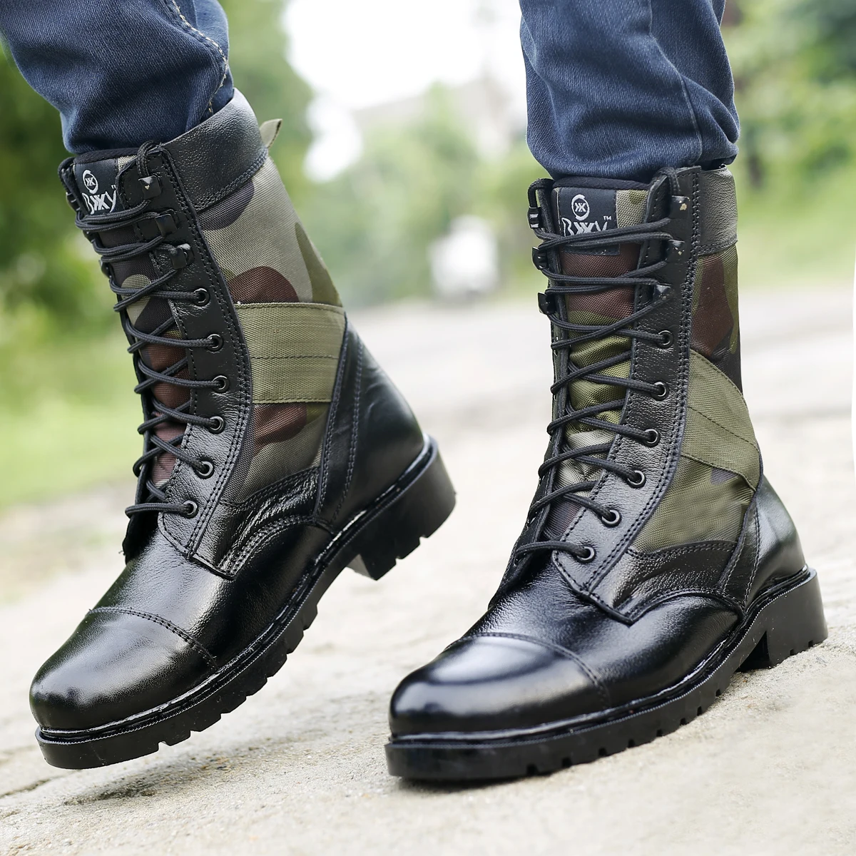 OEM  AVAILABLE Fashionable And Pure Leather High Ankle Army Boots For Men