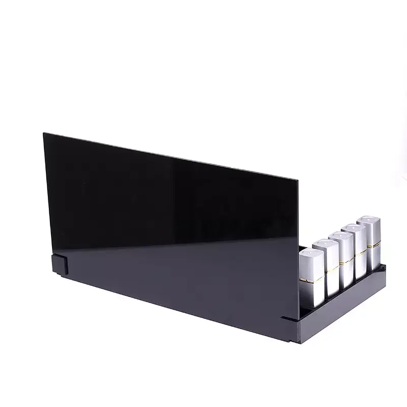 Black Plexiglass Square Lip Gloss Counter Display Rack Mac Lipstick Cosmetic Organizer Custom Lucite Lipstick Advertising Stand