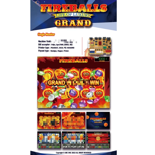 Fire ball life of luxury Grand with JP coin pusher arcade game machine  tragamonedas wms550 pot of gold factory  manufacturer