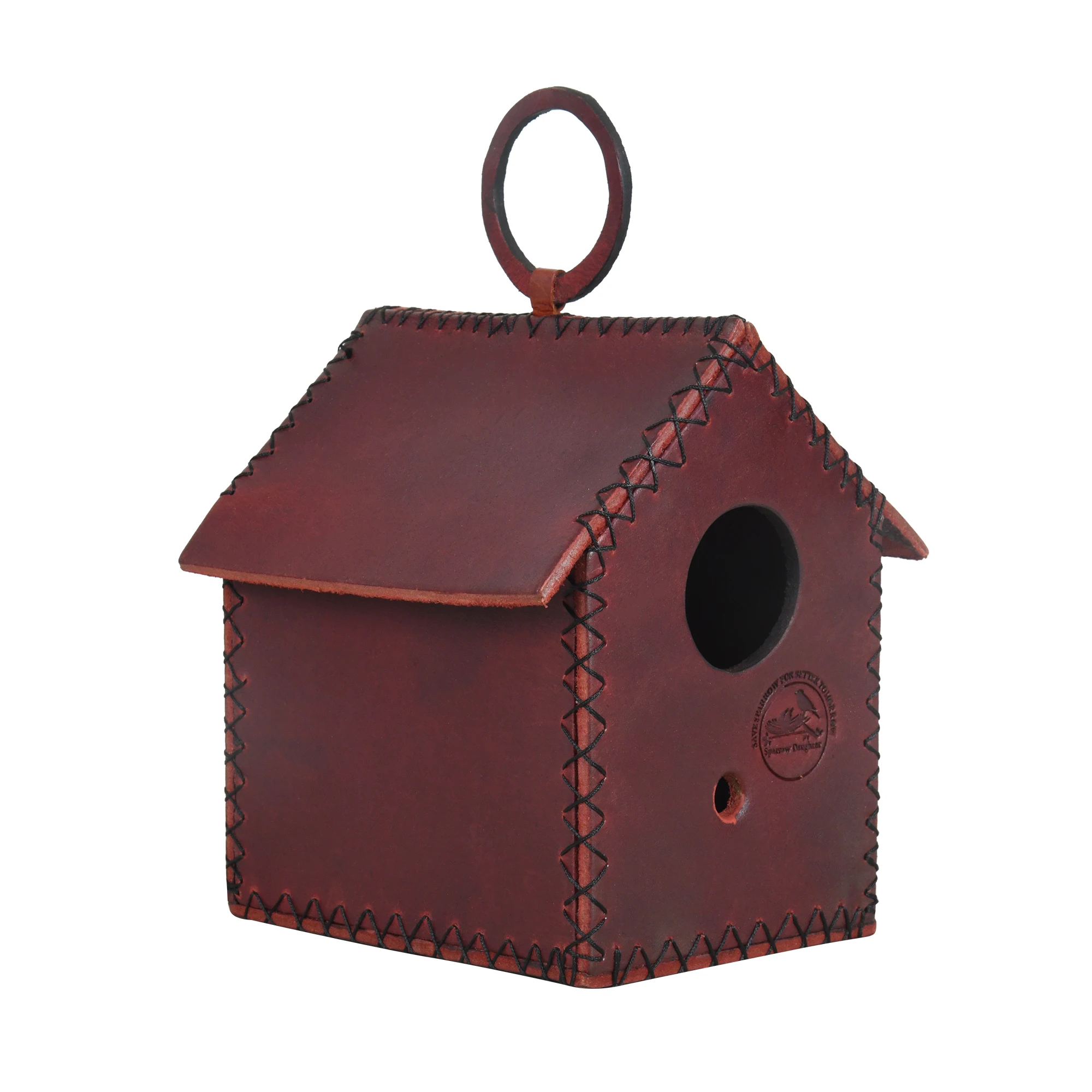 Custom Logo Leather Bird House Small Bird Nature Shelter Indoor Outdoor Nature Decorative Bird Home