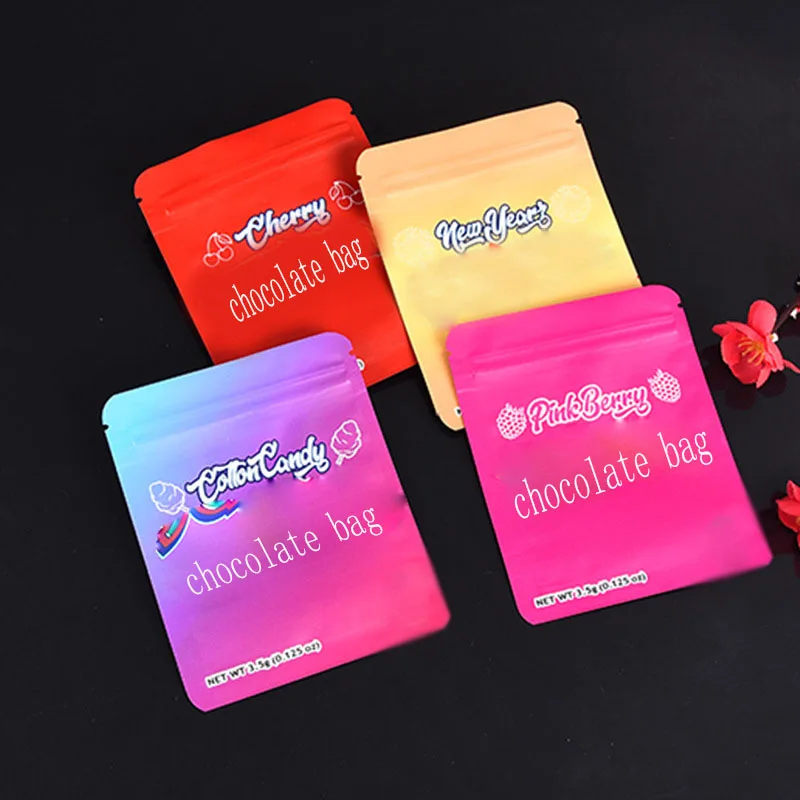 High Quality Matte Aluminum Foil Stand Up Zipper Pouch Candy Peanut Chocolate Bar Packaging Chocolate Bags