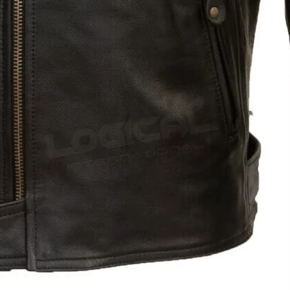 Motorbike Jacket Men Genuine Leather Cowhide Motorcycle Moto-Jacket Real Leather Motorbike Garments