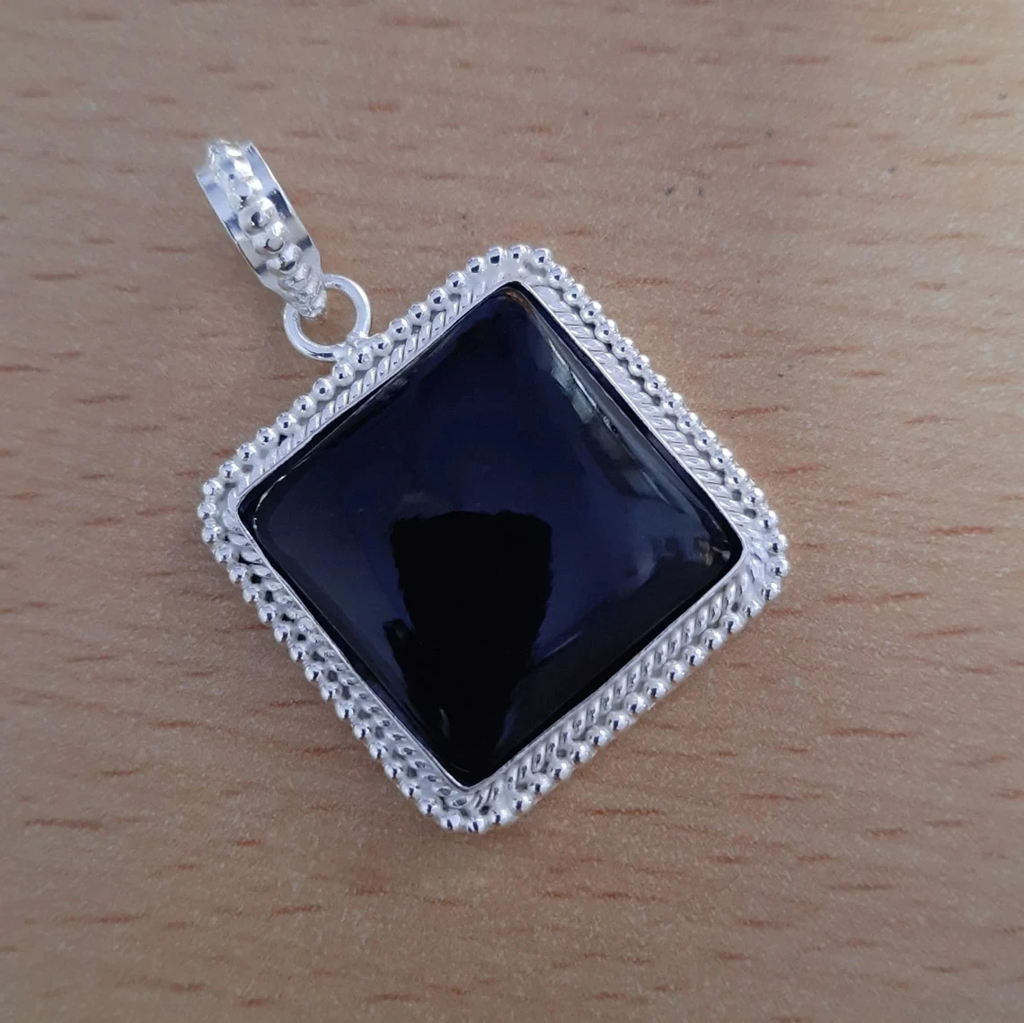 Designer Collet Pendants 925 Sterling Silver 27 MM Square Shape Silver Metal Casting for Pre Notched Setting Jewelry Accessories