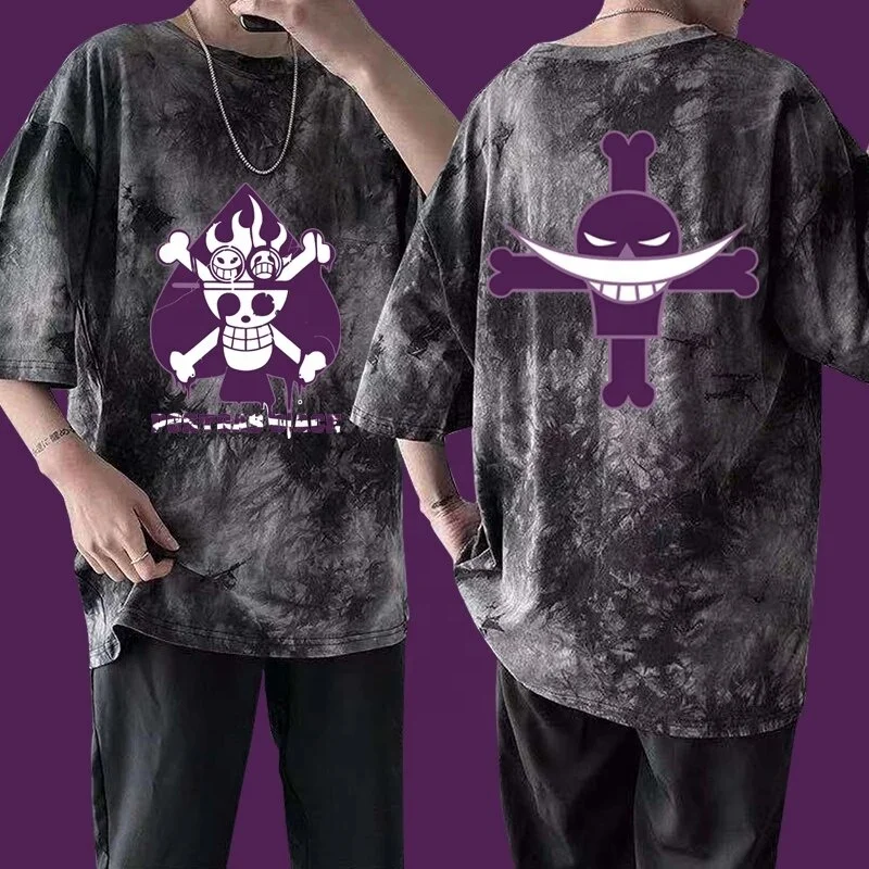 Funny Portga-S-D Ace T-Shirt Harajuku One Piece Summer Tie Dye Anime Gift Top Men Women