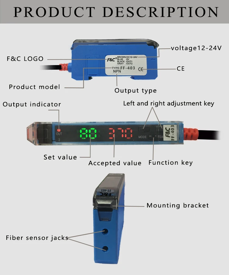 FF-403 1-5V Analog Output Fiber Sensor Amplifier