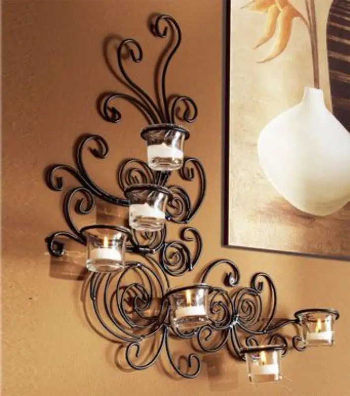 Hanging metal candle holder metal powder coted finished metal set of 2 premium quality  candle holder product