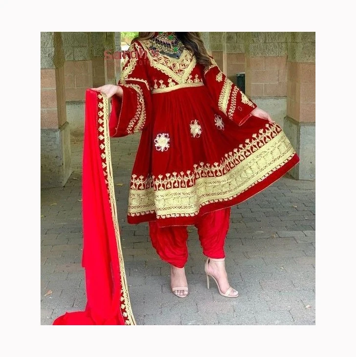 Afghan Kuchi Handmade Costume Dress- Tribal Ethnic Frock With Coins -afghanistan Wedding dress - With Tassels