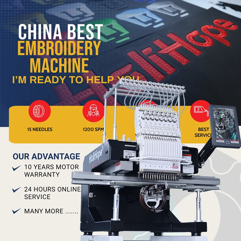 10 year warranty cheap embroidery machine price high quality 400*600mm 1200 spm single head commputer embroidery machine brother