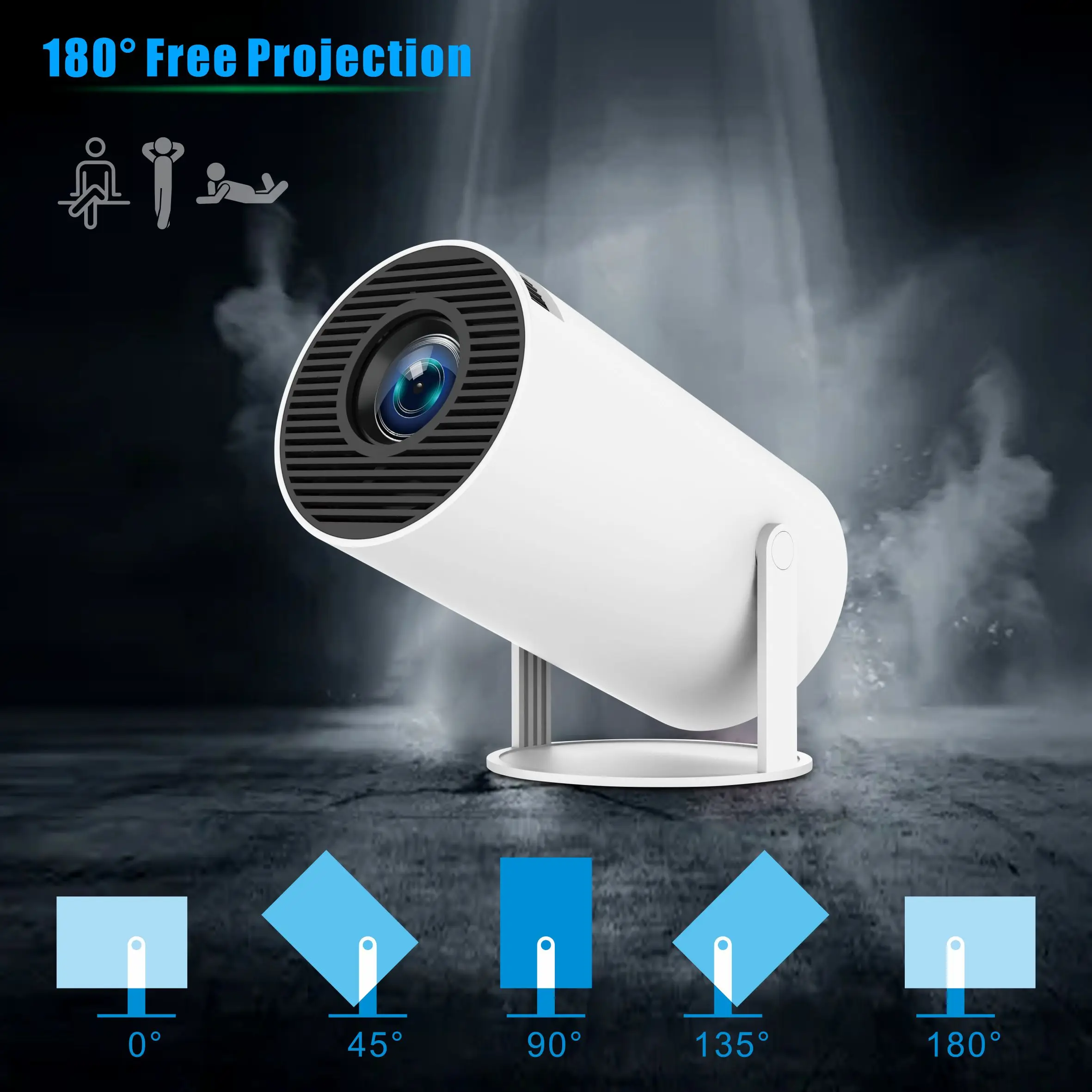 Hot Sell Full Hd Android HY300 Pro Smart Projectors Portable 4k Wifi Mini Portable Bluetooth Dlp Projector