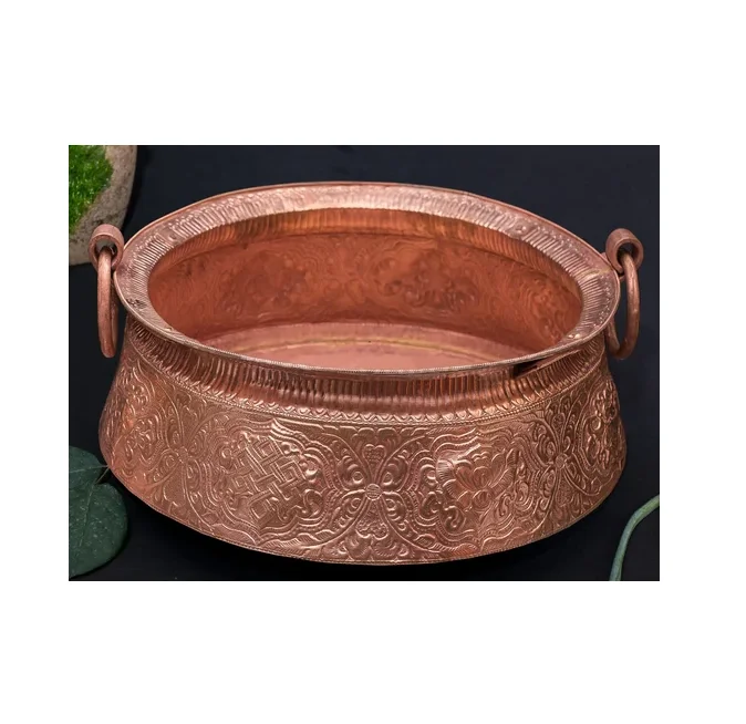 Natural Polish Foot Pedicure Bowl Best Selling Customize Packing Copper Hammered Luxury Round Shaped
